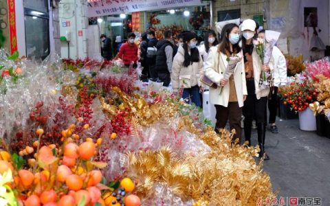 易享花，仿真铜钱花、“福”字花······市民买鲜花迎新年