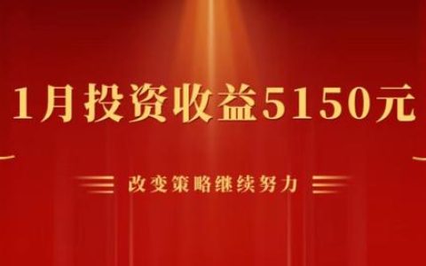 一万元理财一个月能赚多少，1月投资理财收益5150元，改变策略继续努力