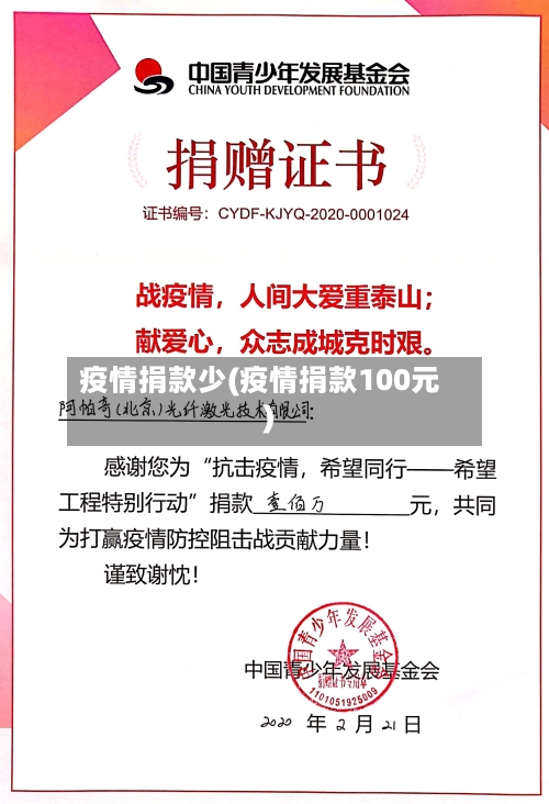 疫情捐款少(疫情捐款100元)